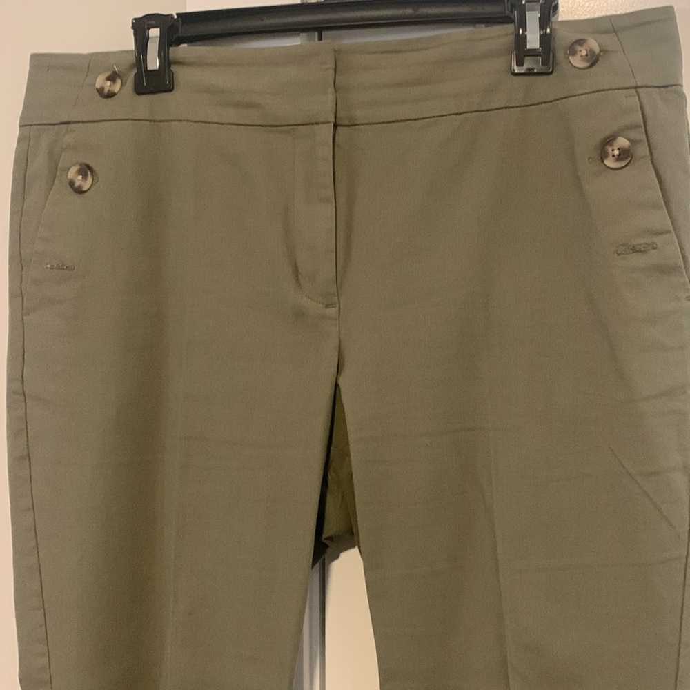 Loft cotton army green pants
